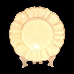   Romantik lapostányér natúr, kerámia, kézzel festett-dia28,5x1,8cm