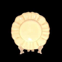   Romantik desszerttányér, natúr, kerámia, kézzel festett-dia:22x1,8cm