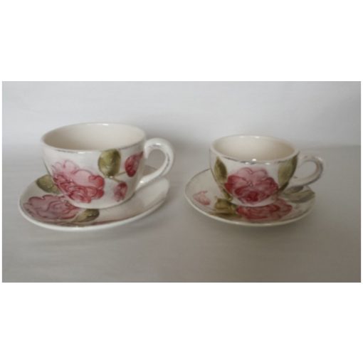 Domború mintás teásalj, virágos bordó, kerámia, kézzel festett-dia.17cm – Vanilia Kerámia