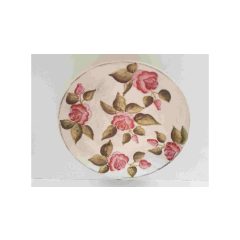   Domború mintás nagytál, virágos bordó, kerámia kézzel festett-dia.31x5cm – Vanilia Kerámia