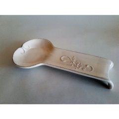   Romantik csipkés lapos fakanáltartó, 25x12,5x3 cm, natur, kézzel festett
