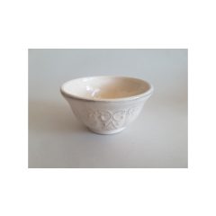   Romantik csipkés müzlistál kicsi, dia13x7,5cm, natur, kerámia, kézzel festett – Vanilia Kerámia