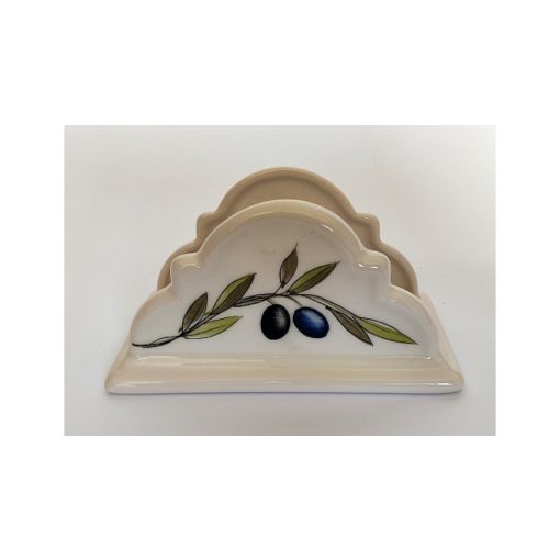 Violin olajbogyós szalvétatartó,15x7,8x7,8cm, kerámia, kézzel festett – Vanilia Kerámia