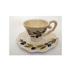   Violin olajbogyós teásalj, dia22cm, kerámia, kézzel festett – Vanilia Kerámia