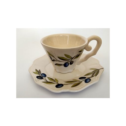 Violin olajbogyós teásalj, dia22cm, kerámia, kézzel festett – Vanilia Kerámia