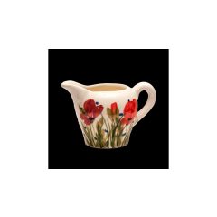   Tele virágos tejkiöntő, pipacs, kerámia, kézzel festett-4dl – Vanilia Kerámia