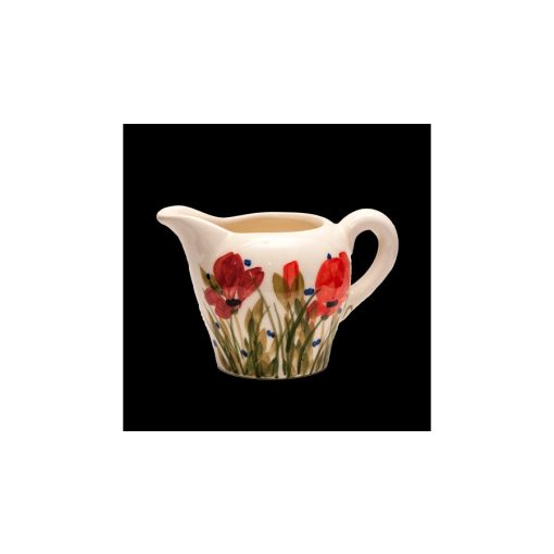 Tele virágos tejkiöntő, pipacs, kerámia, kézzel festett-4dl – Vanilia Kerámia