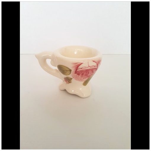 Romantik rózsás tojástartó, kerámia, kézzel festett-6cm