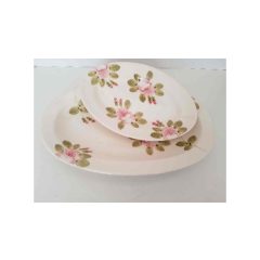   Romantik rózsás ováltál, kicsi, kerámia, kézzel festett-31x21x3,5cm – Vanilia Kerámia