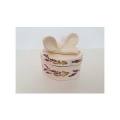   Violin levendulás ováldoboz, kerámia, kézzel festett-15,5x11,5x15cm – Vanilia Kerámia