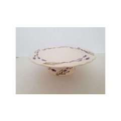   Violin levendulás tortatál, kerámia, kézzel festett-dia28x9cm – Vanilia Kerámia