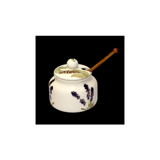 Violin levendulás méztartó kicsi, csurgatóval, kerámia, kézzel festett-5dl – Vanilia Kerámia