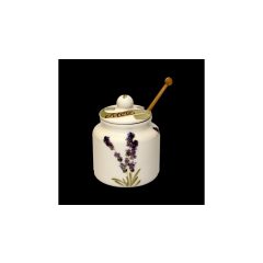   Violin levendulás méztartó nagy, csurgatóval, kerámia, kézzel festett-7,5dl – Vanilia Kerámia