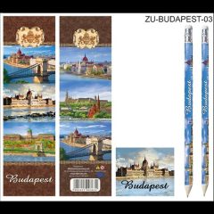   Ajándékcsomag könyvjelzővel, radírral, 2 db ceruzával, Budapest nappali fotó
