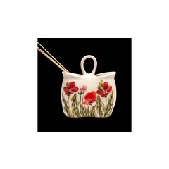   Tele virágos dupla fakanáltartó, pipacs, kerámia, kézzel festett-17x9,5x20cm – Vanilia Kerámia